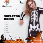 Mad Costumes – Skeleton Dress Kids Halloween Costume – Black