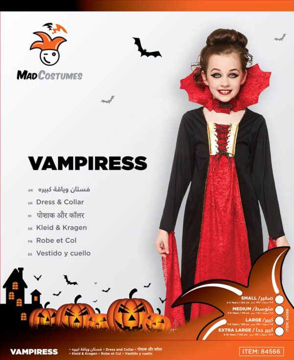 Mad Costumes – Vampiress Kids Halloween Costume – Red