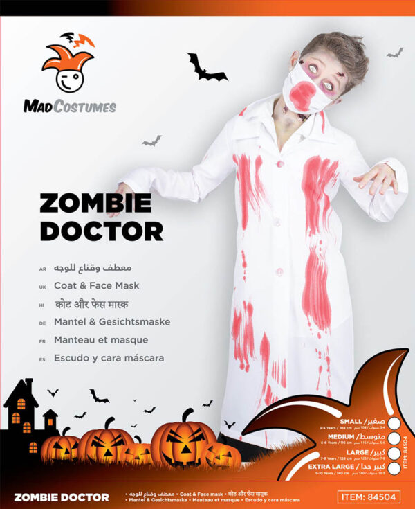 Mad Costumes – Zombie Doctor Kids Halloween Costume – White