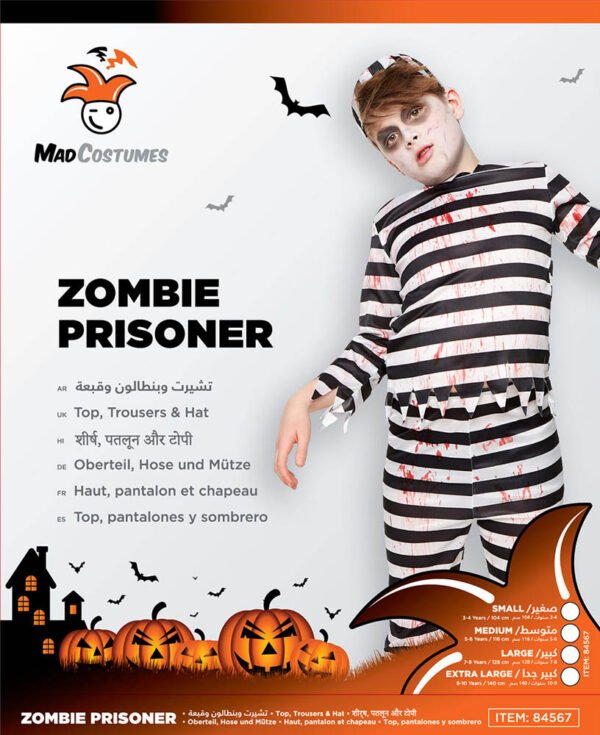 Mad Costumes – Zombie Prisoner Kids Halloween Costume – White