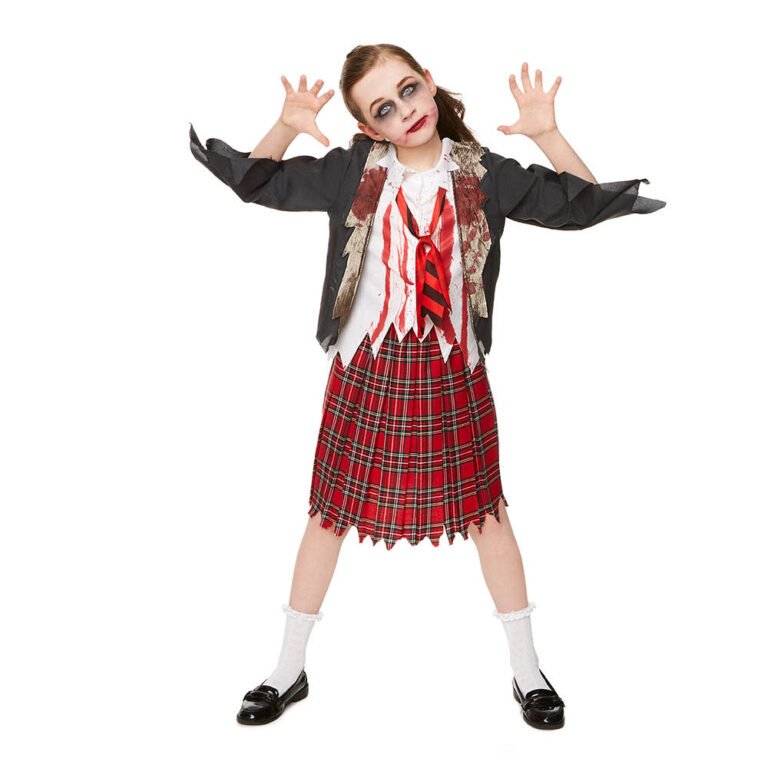 Mad Costumes - Zombie School Girl Red Kids Halloween Costume - Red