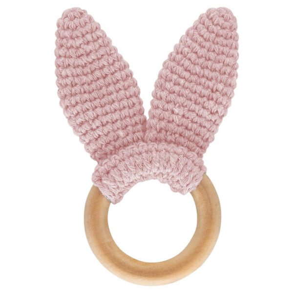 Babyjem – Amigurumi Wooden Ring Teether – Pink