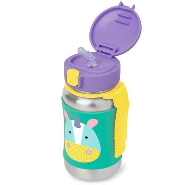 Skip Hop – Zoo Stainless Steel Kid’s Straw Water Bottle, 350ml – Unicorn