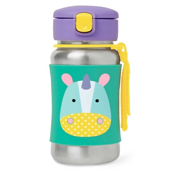 Skip Hop – Zoo Stainless Steel Kid’s Straw Water Bottle, 350ml – Unicorn