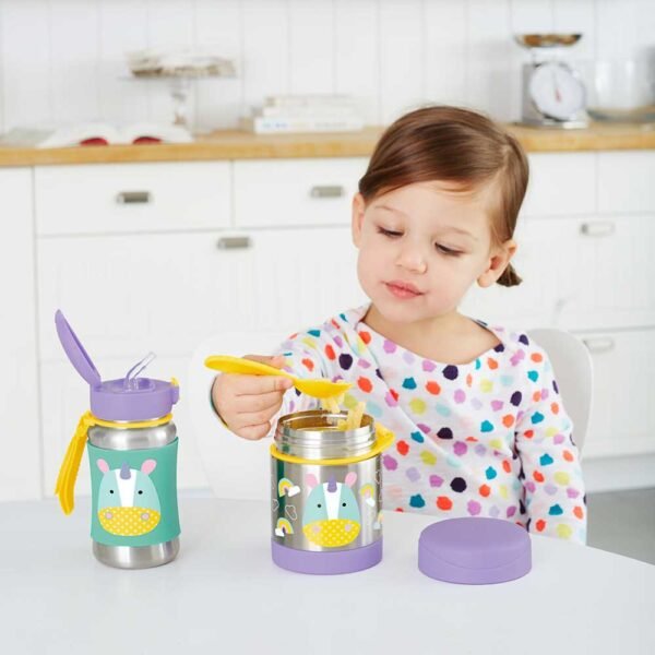 Skip Hop – Zoo Stainless Steel Kid’s Straw Water Bottle, 350ml – Unicorn
