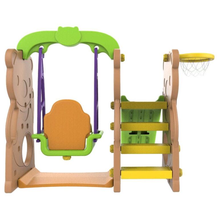 Megastar - Bear Activity Set 2 In 1 Slide And Swing Set Brown And Green
