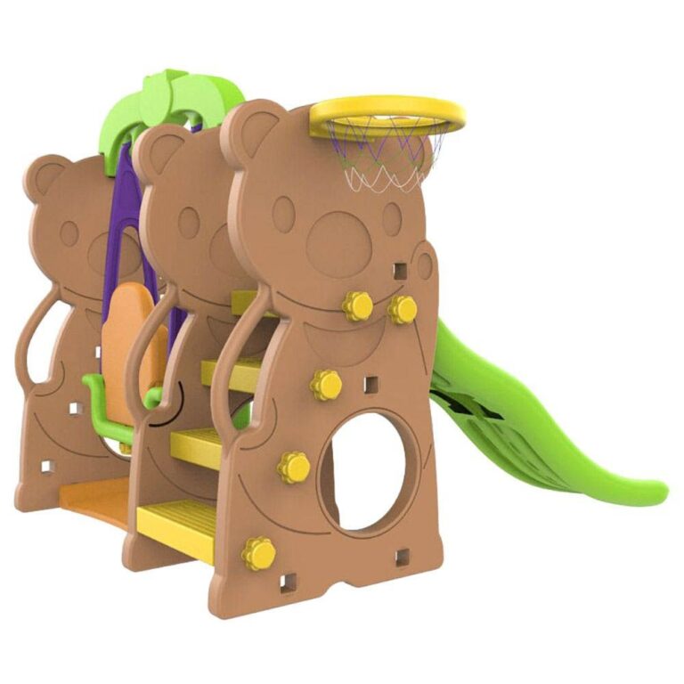 Megastar - Bear Activity Set 2 In 1 Slide And Swing Set Brown And Green