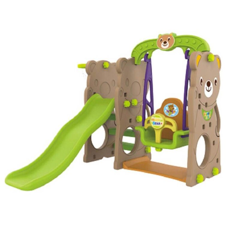 Megastar - Bear Activity Set 2 In 1 Slide And Swing Set Brown And Green