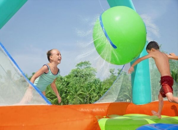 Bestway H2OGO! Dodge & Drench Inflatable Water Park with Slide, Sprinkler & Bouncer for Kids Outdoor Play