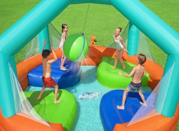 Bestway H2OGO! Dodge & Drench Inflatable Water Park with Slide, Sprinkler & Bouncer for Kids Outdoor Play