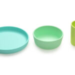 Melii – 3 Piece Silicone Feeding Set (Plate, Bowl & Cup) Blue, Lime, Mint