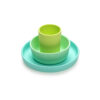 Melii – 3 Piece Silicone Feeding Set (Plate, Bowl & Cup) Blue, Lime, Mint