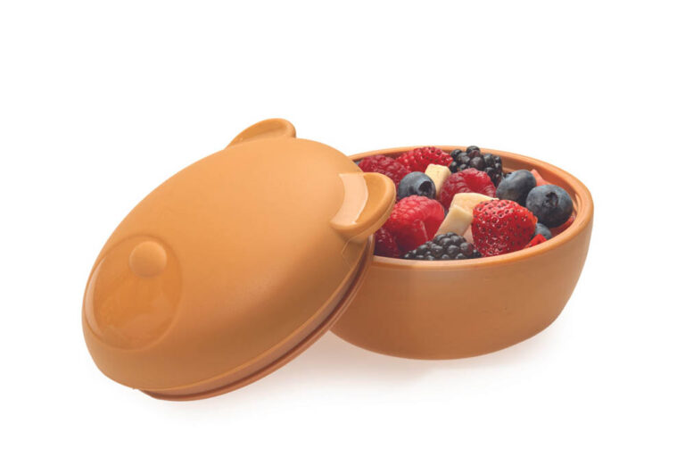 Melii - Silicone Bowl With Lid 350 Ml Brown Bear