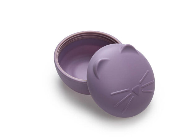 Melii – Silicone Bowl With Lid 350 Ml Purple Cat