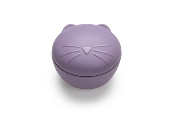 Melii – Silicone Bowl With Lid 350 Ml Purple Cat