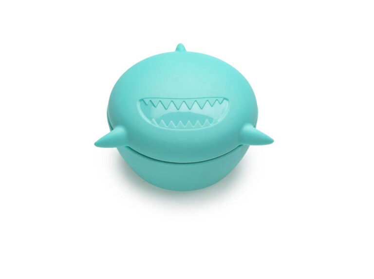Melii - Silicone Bowl With Lid 350 Ml Turquoise Shark