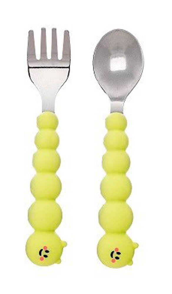 Melii - Silicone Caterpillar Spoon & Fork Set