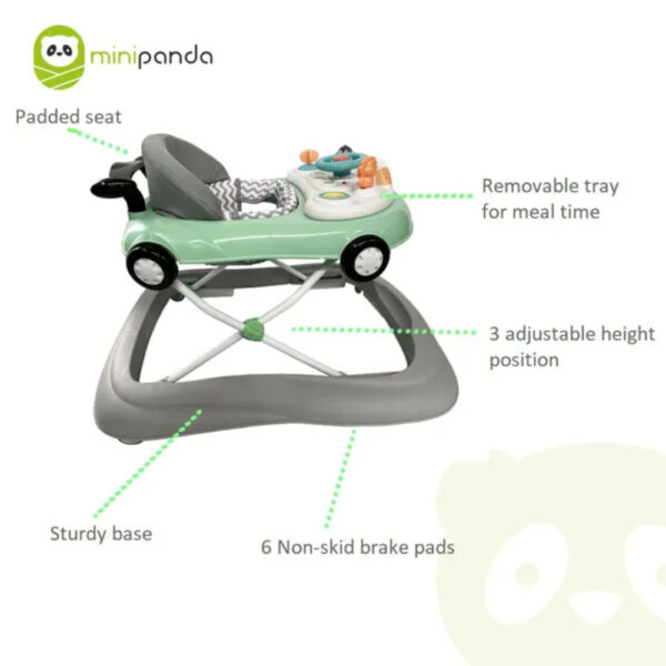 Mini Panda Auto Pingu Baby walker 6m-18m, Cool Green