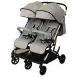 Mini Panda Zealea Twin Double Stroller 0m-3y, Light Grey