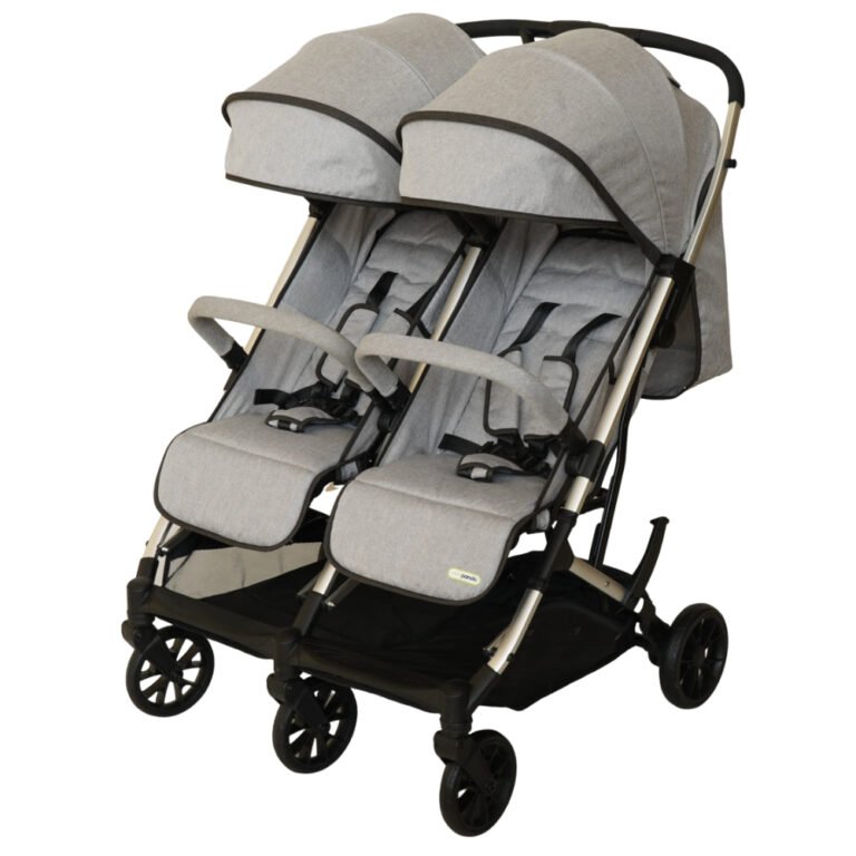 Mini Panda Zealea Twin Double Stroller 0m-3y, Light Grey