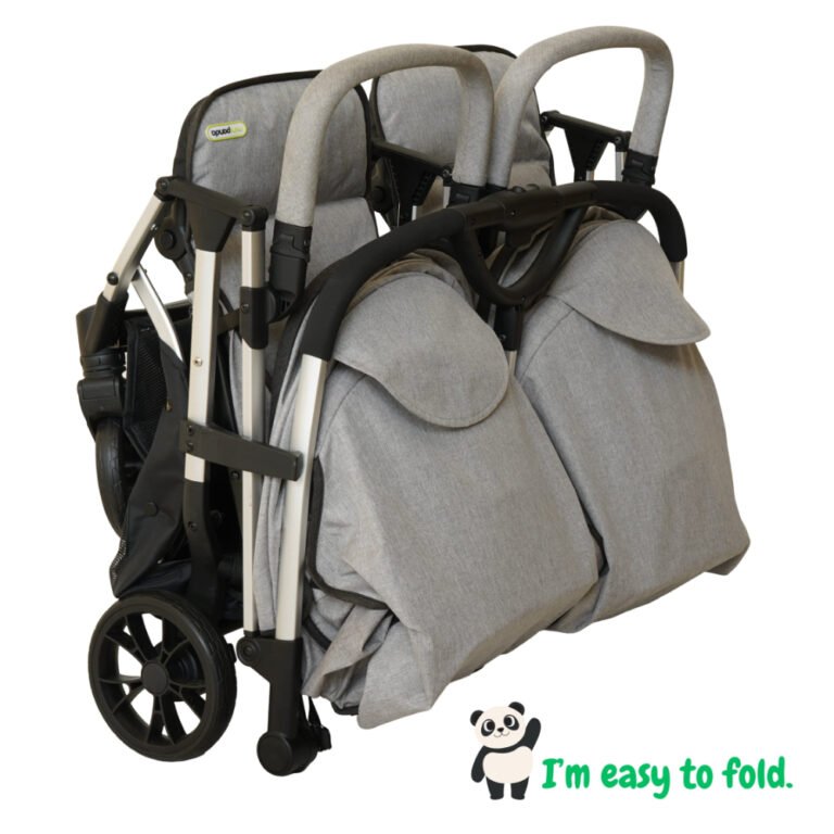 Mini Panda Zealea Twin Double Stroller 0m-3y, Light Grey