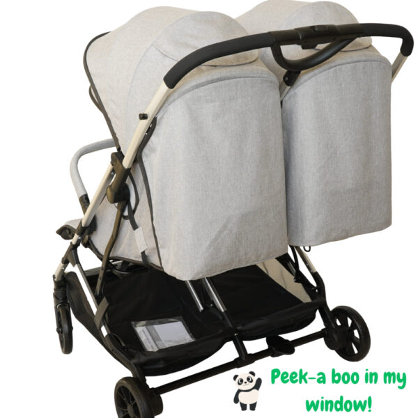 Mini Panda Zealea Twin Double Stroller 0m-3y, Light Grey