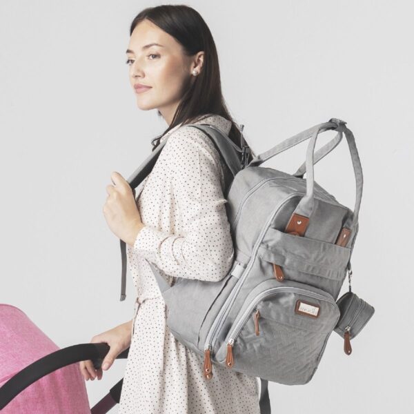 Moon – Kary Me Diaper Bag Backpack – Light Grey