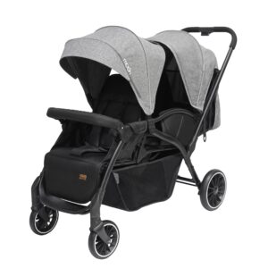 Moon – Magnum Tandem Easy Fold Twin Travel Stroller – Black