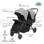 Moon – Dois Foldable Twin Stroller – Grey