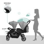 Moon – Dois Foldable Twin Stroller – Grey