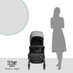 Moon – Dois Foldable Twin Stroller – Grey