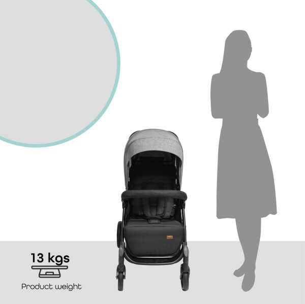 Moon – Dois Foldable Twin Stroller – Grey