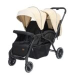 Moon – Dois Foldable Twin Stroller – Beige