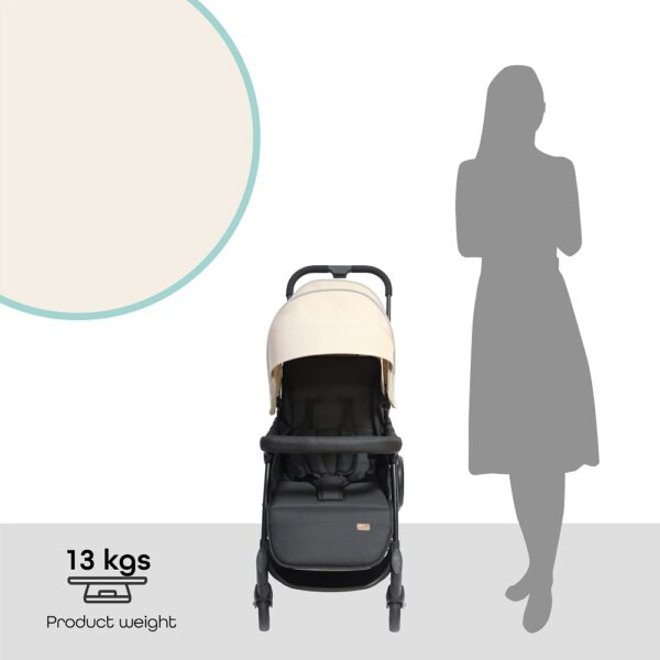 Moon – Dois Foldable Twin Stroller – Beige