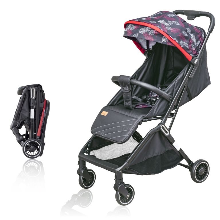 Moon - Pronto auto fold - light weight/Compact fold/ Travel Cabin Stroller From birth to 3 Years)(0-18kg)- Leaf Pattern