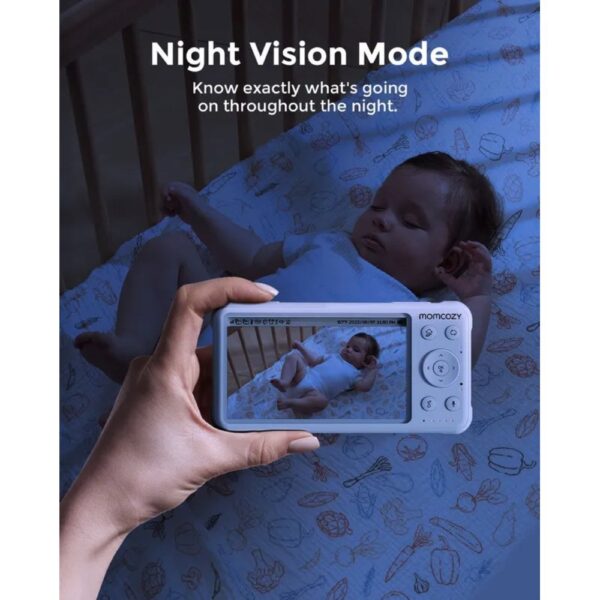 Momcozy – 1080P Full HD Baby Monitor, 5-Inch Screen, Night Vision & Two-Way Audio