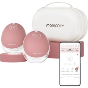 Momcozy Mobile Flow M9 Breast Pump, Single, Maroon