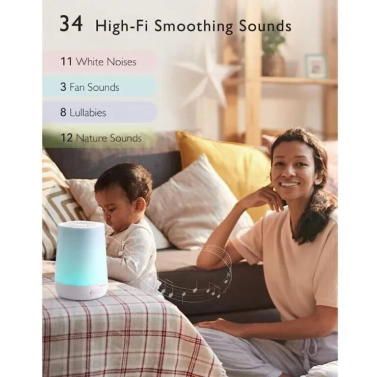 Momcozy Smart White Noise Machine with App Control & Night Light