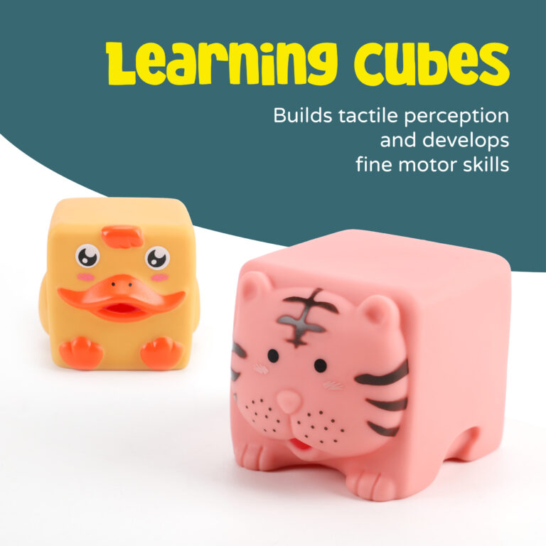 Moon - Animal Building Blocks (Set Of 9 Squeeze And Stack Educational Toy) - Multicolor