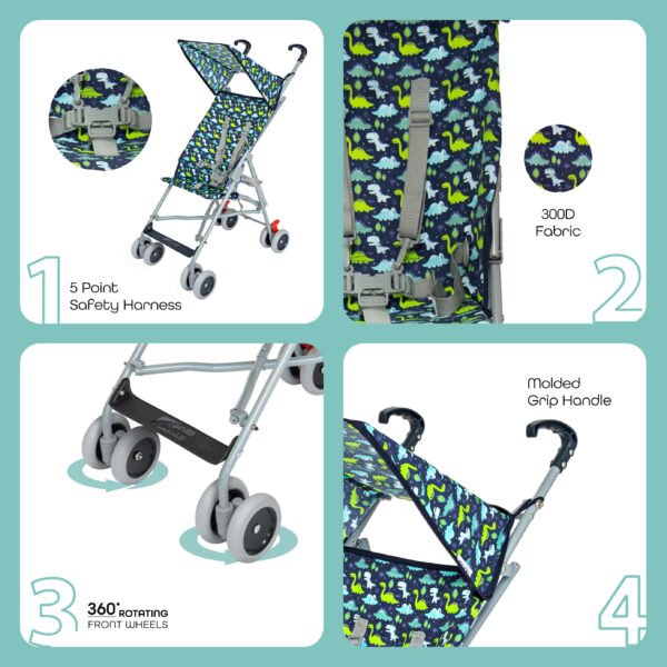 Moon – Jet Ultra Light Weight Fold Buggy Stroller Buggy – Dino
