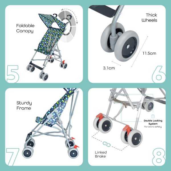 Moon – Jet Ultra Light Weight Fold Buggy Stroller Buggy – Dino