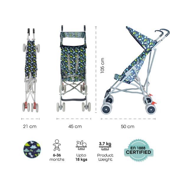 Moon – Jet Ultra Light Weight Fold Buggy Stroller Buggy – Dino