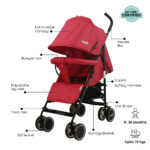 Moon – Neo Plus Light Weight Travel Stroller – Fire Red