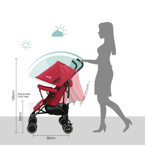 Moon – Neo Plus Light Weight Travel Stroller – Fire Red