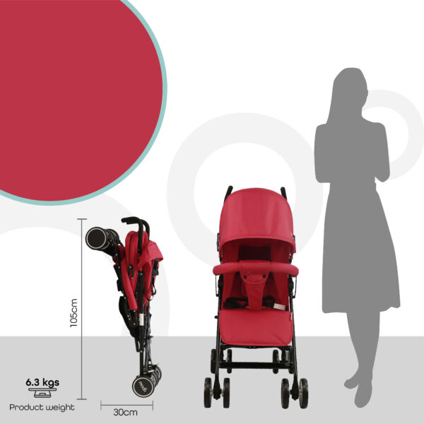 Moon – Neo Plus Light Weight Travel Stroller – Fire Red