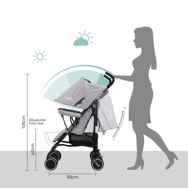 Moon – Neo Plus Light Weight Travel Stroller – Light Grey