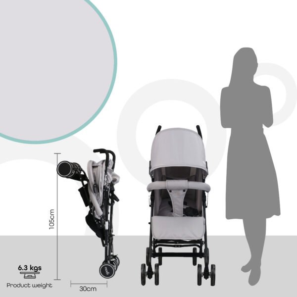 Moon – Neo Plus Light Weight Travel Stroller – Light Grey