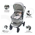 Moon- Pro 2 in 1 Convertible to Carrycot, Reversable Stroller – Grey