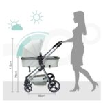 Moon- Pro 2 in 1 Convertible to Carrycot, Reversable Stroller – Grey