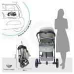 Moon- Pro 2 in 1 Convertible to Carrycot, Reversable Stroller – Grey
